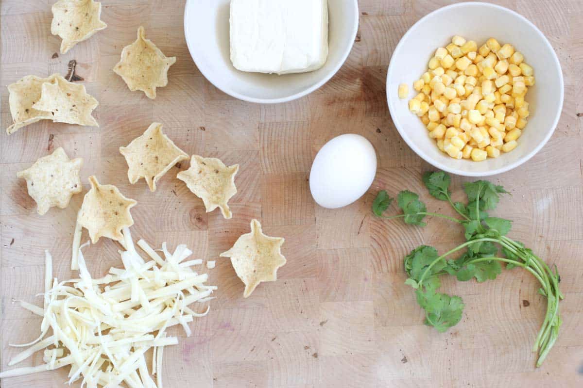 Ingredients to make Cheesy Corn Bites.