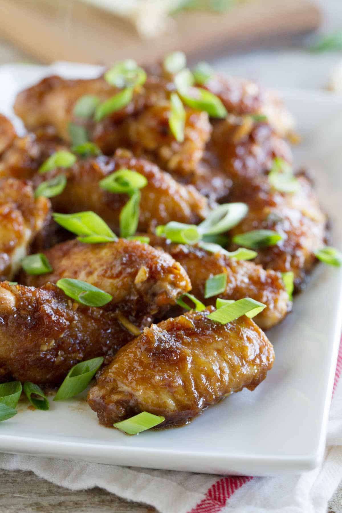 Empress Chicken Wings with soy sauce and ginger.