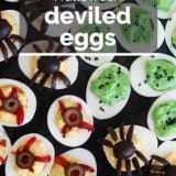 Halloween Deviled Eggs with text overlay.