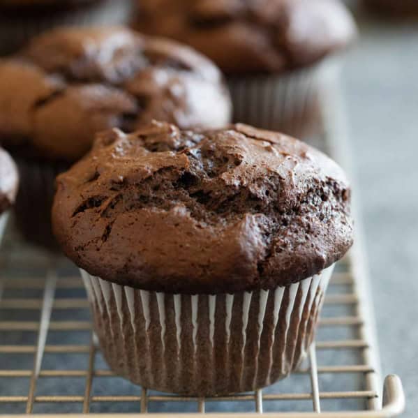 Cake Mix Muffins on a cooling rack.