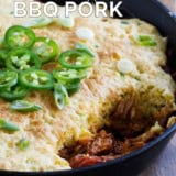 Cornbread Topped BBQ Pork with text overlay.