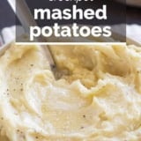 Crockpot Mashed Potatoes with text overlay.