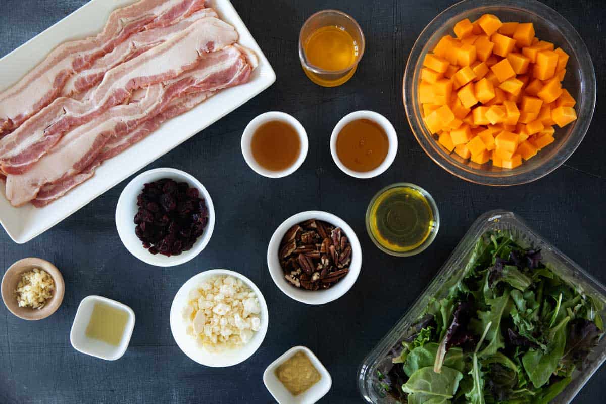 Ingredients for fall harvest salad.