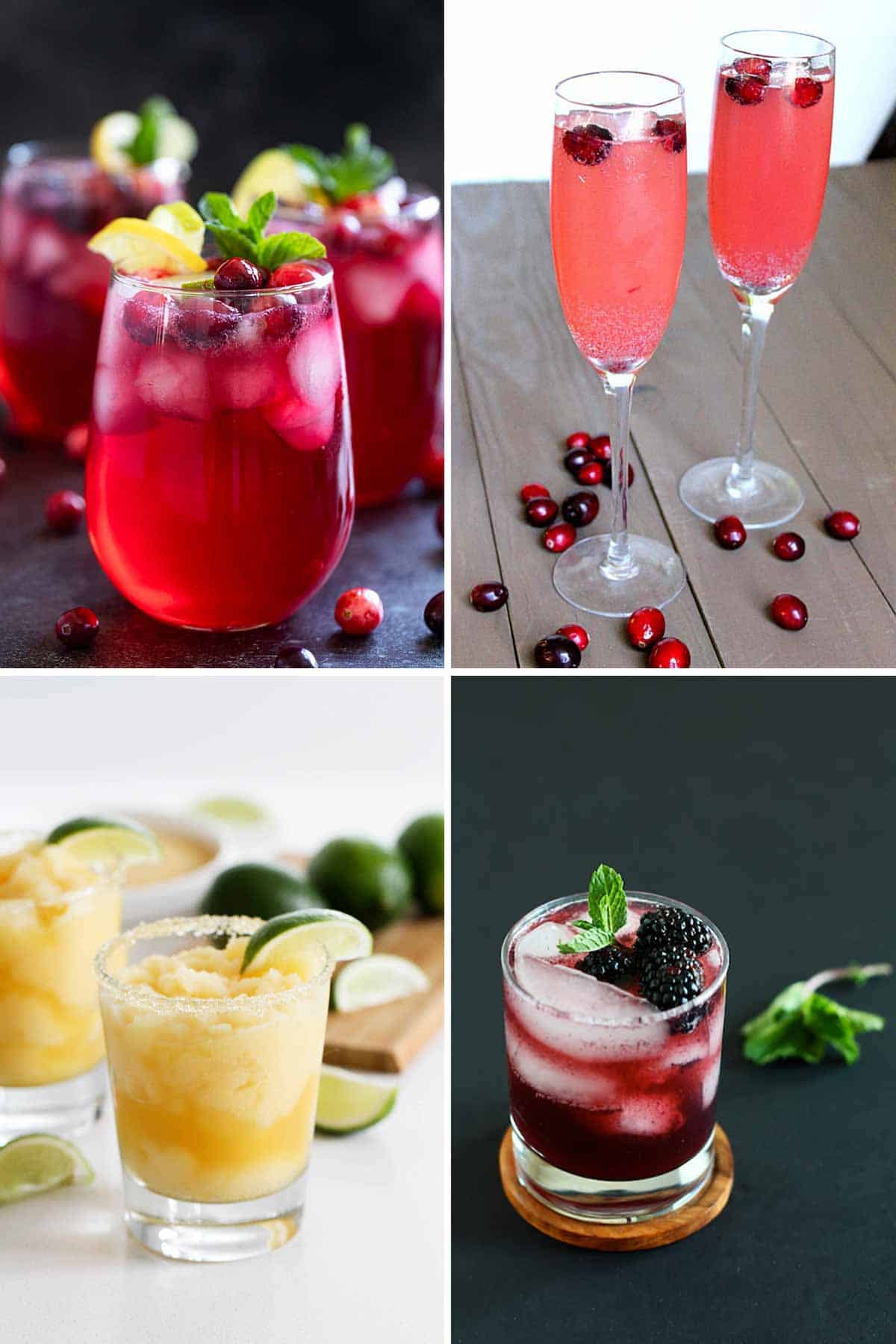 Mocktail photos in a collage.