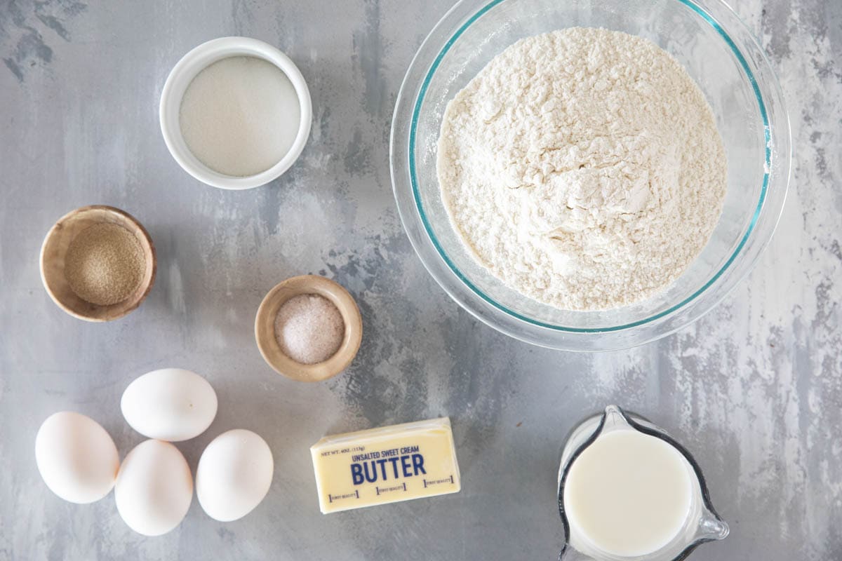 Ingredients for Brioche Rolls.