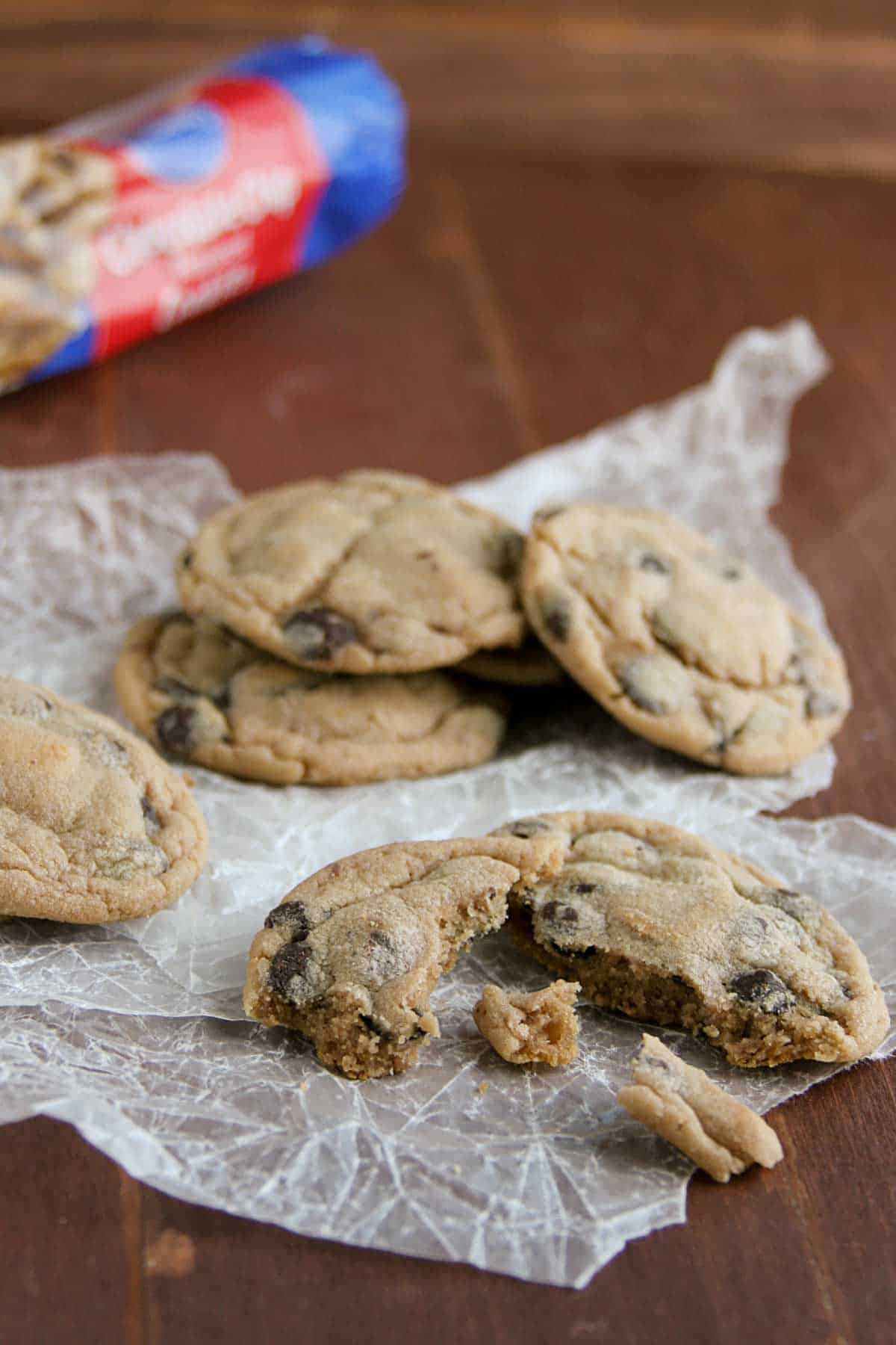 Chocolate chip cookies used to make chocolate chip cookie popcorn.