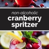 Cranberry Spritzer collage with text bar in the middle.