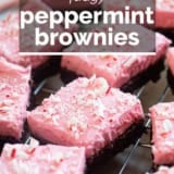 Peppermint Brownies with text overlay.