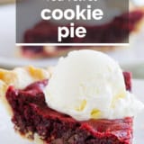 Red Velvet Cookie Pie with text overlay.