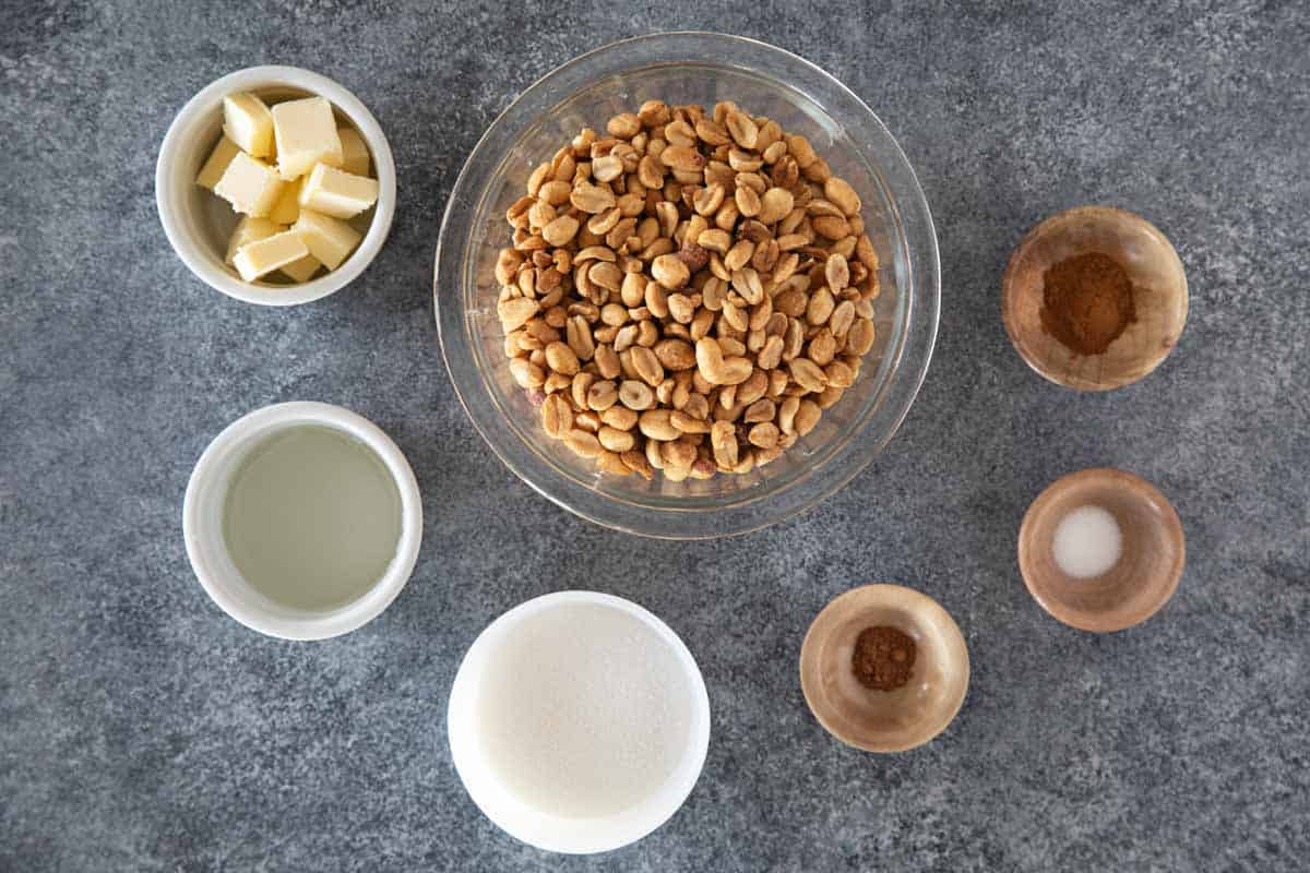 Ingredients to make Toffee Peanuts.