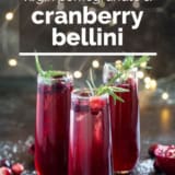 Virgin Pomegranate and Cranberry Bellini with text overlay.