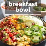 Breakfast Bowl with text overlay.