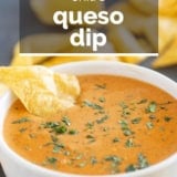 Chili's Queso Dip with text overlay.