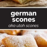 German Scones collage with text bar in the middle.