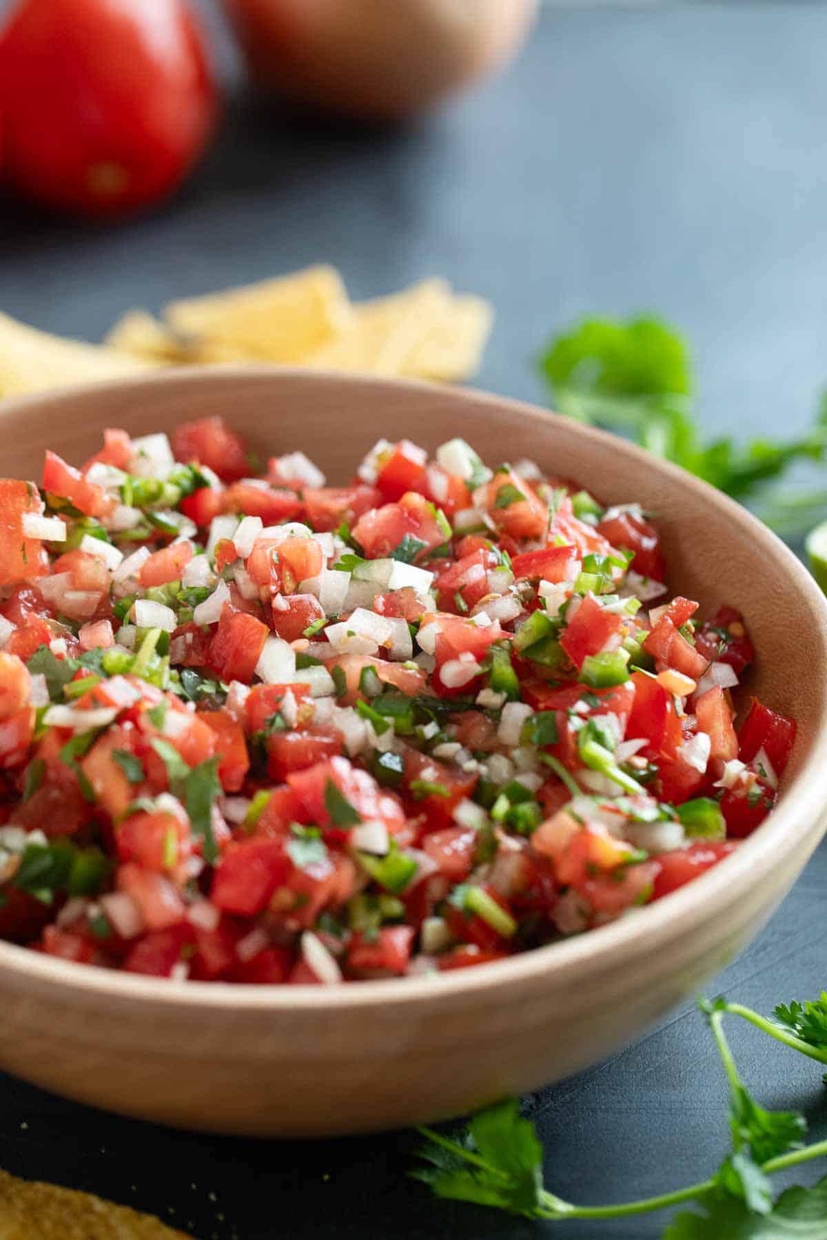 Bowl filled with Pico de Gallo.