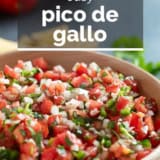 Pico de Gallo with text overlay.