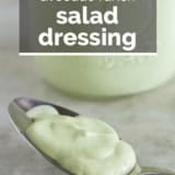 Avocado Ranch Salad Dressing with text overlay.