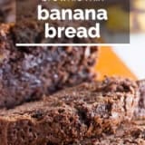 Brownie Mix Banana Bread with text overlay.