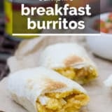 Camping Breakfast Burritos with text overlay.