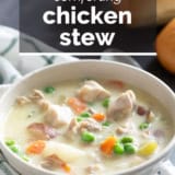 Chicken Stew with text overlay.