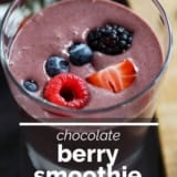 Chocolate Berry Smoothie with text overlay.