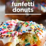 Homemade Funfetti Donuts with text overlay.