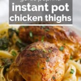 Garlic Paprika Instant Pot Chicken Thighs with text overlay.