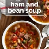 Ham and Bean Soup with text overlay.