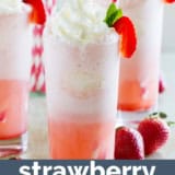 Strawberry Cream Floats with text overlay.