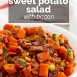 Sweet Potato Salad with Bacon with text overlay.