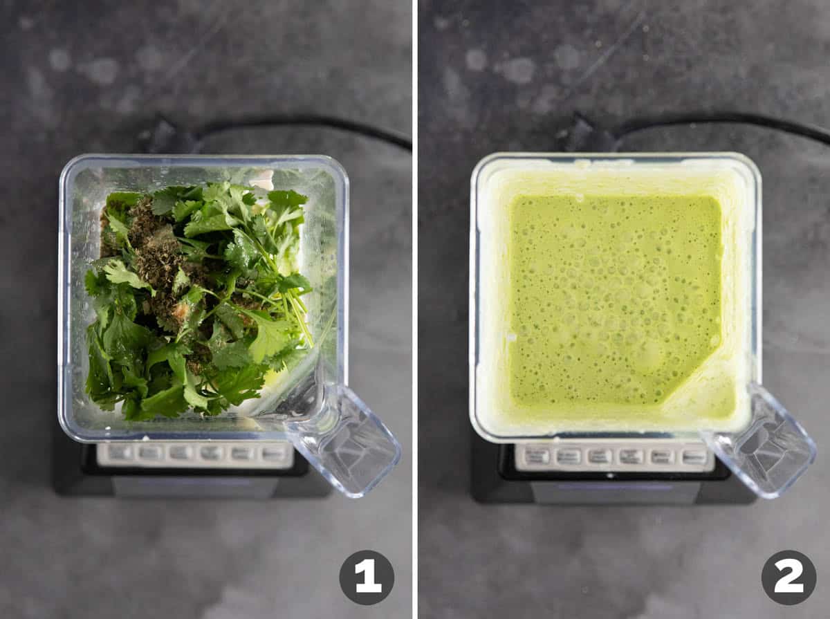 Steps to make Tomatillo Ranch Dressing.