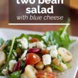 Two Bean Salad with text overlay.