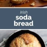 Irish Soda Bread collage with text bar in the middle.