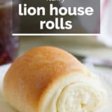 Lion House Rolls with text overlay.