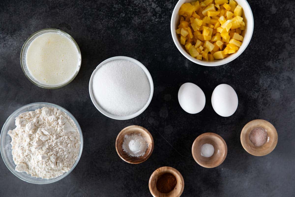 Ingredients for Mango Bread.