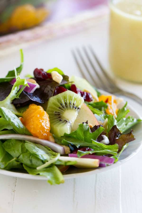 Small plate with a serving of Steph's Summer Salad.