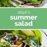 Steph's Summer Salad collage with text bar in the middle.